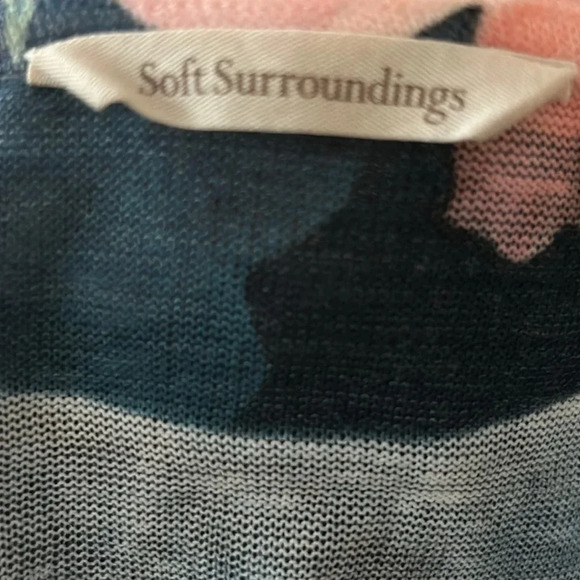 Soft Surroundings Evening Primrose Tunic Sweater, Sz M Petite, Cutout, Blue - Picture 5 of 7